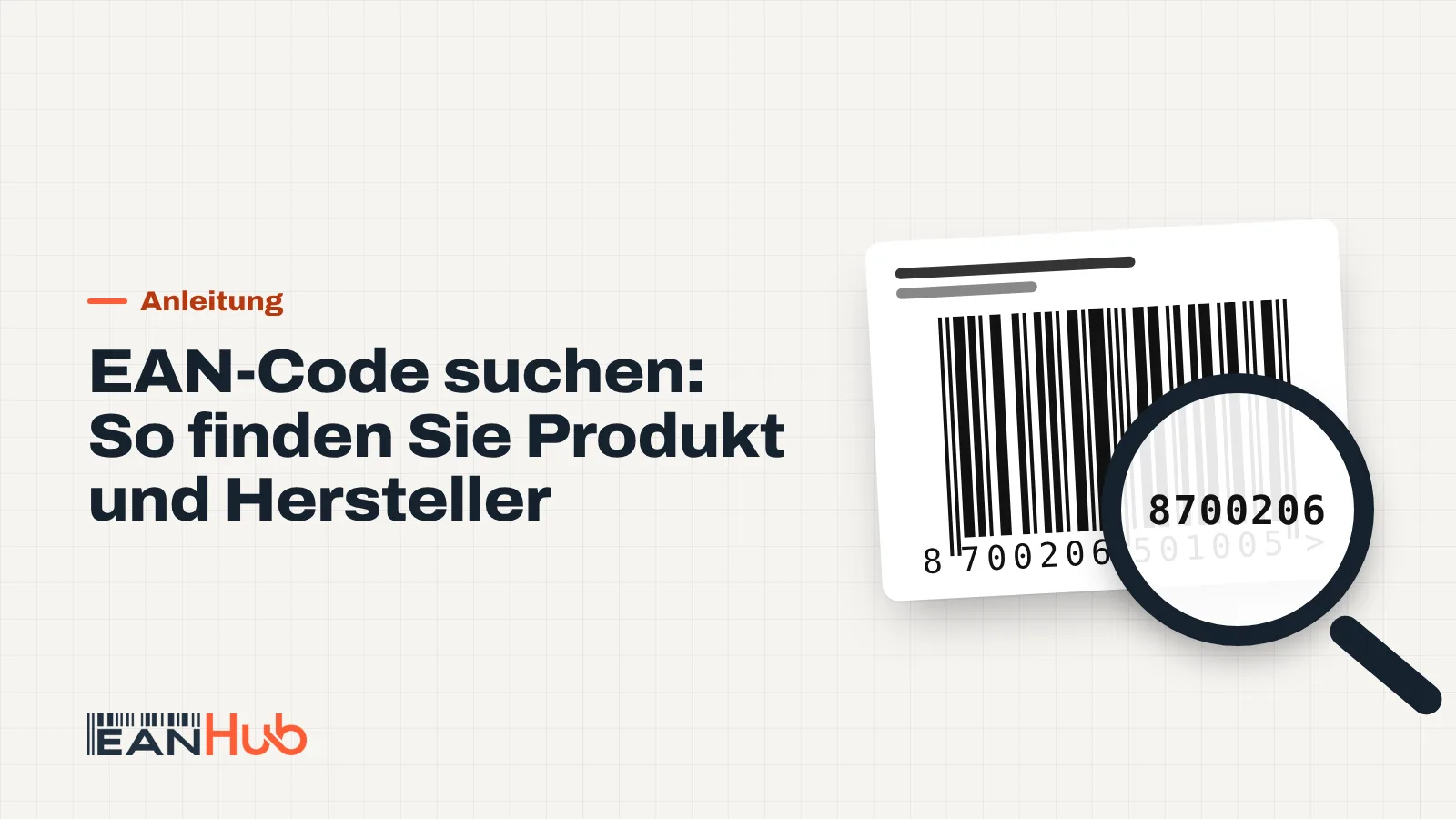 Lupe über einem EAN-13-Barcode auf einer Produktverpackung