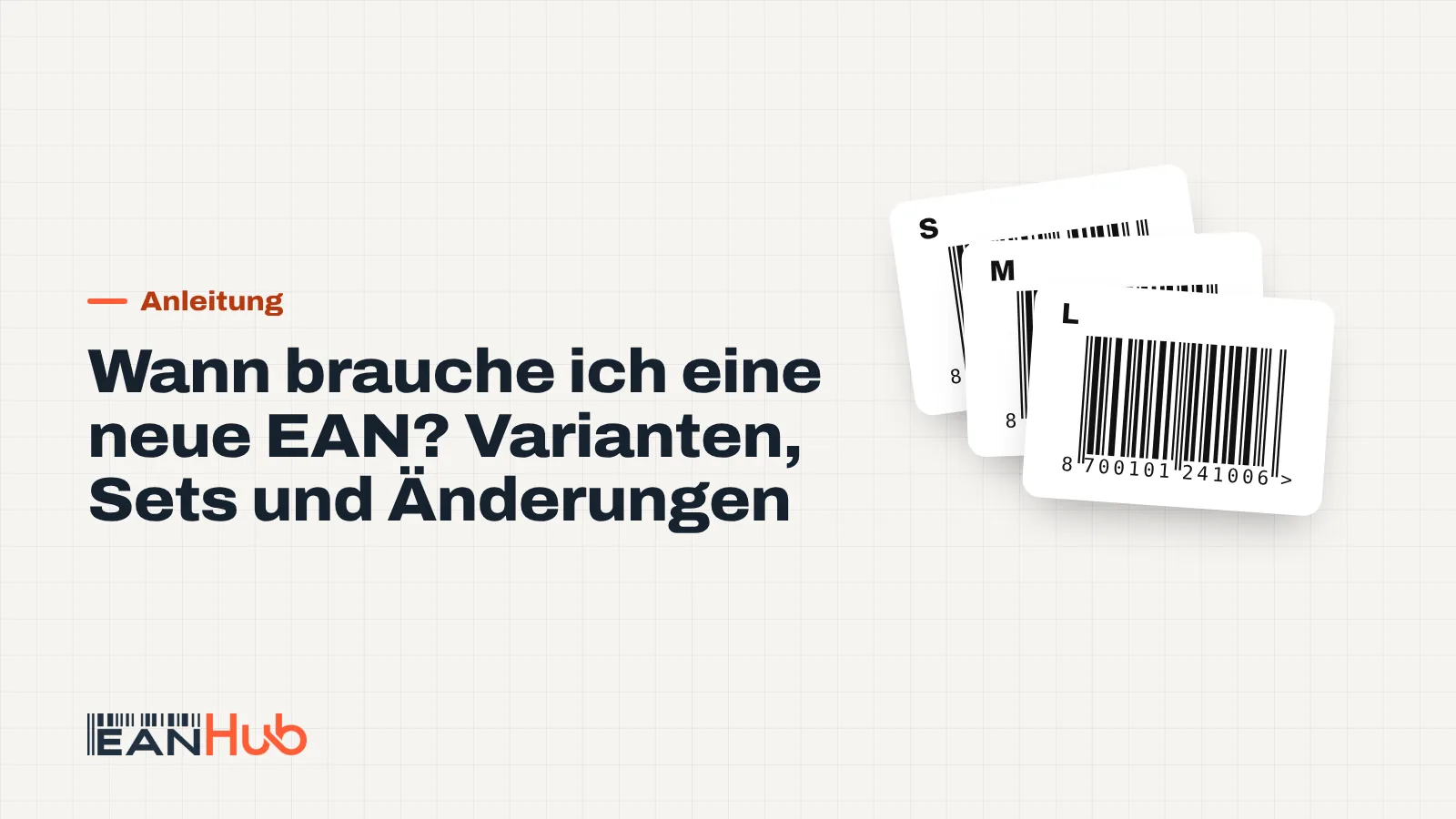 Gestapelte Produktvarianten in verschiedenen Farben mit jeweils eigenem Barcode